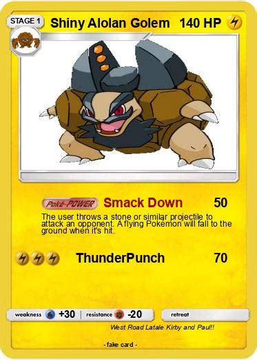 Pokémon Shiny Alolan Golem - Smack Down - My Pokemon Card