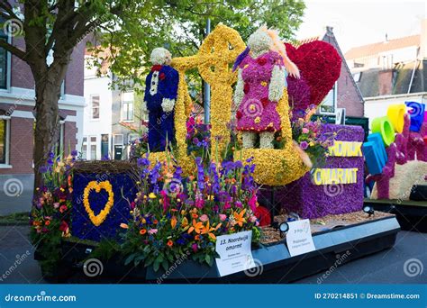 Platforms Decorated With Flowers On Bloemencorso Bollenstreek Flower