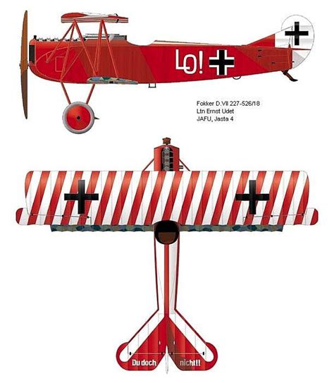 Fokker Dvii Of Lt Ernst Udet Jasta 4 1918 Ww1 Airplanes Ww1