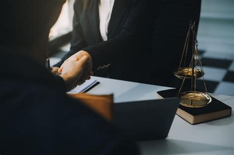 Premium Photo Businessman And Male Lawyer Or Judge Consult Having