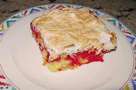 Cake With Meringue Custard And Currant Jam