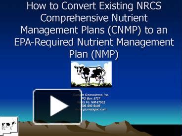 PPT How To Convert Existing NRCS Comprehensive Nutrient Management