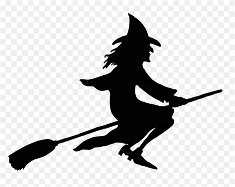 Flying Witch Silhouette - Flying Witch Clipart - FlyClipart