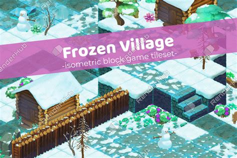 Frozen Village Isometric Block Tileset 2d Game Asset By Ludicarts