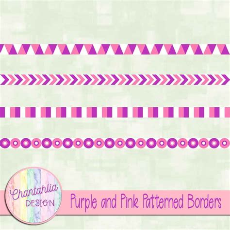 Free Purple and Pink Patterned Borders for Digital Scrapbooking