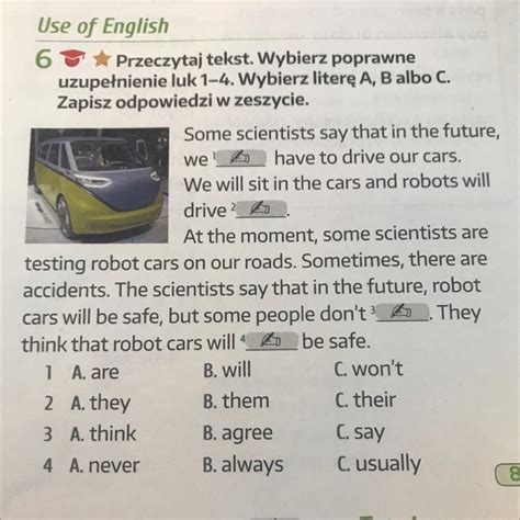 wel Use of English 60 Przeczytaj tekst Wybierz poprawne uzupełnienie