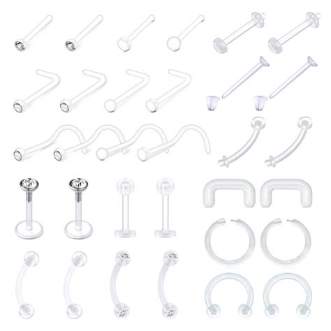 Longita Clear Nose Studs Clear Nose Rings For Work Clear Nose Piercing