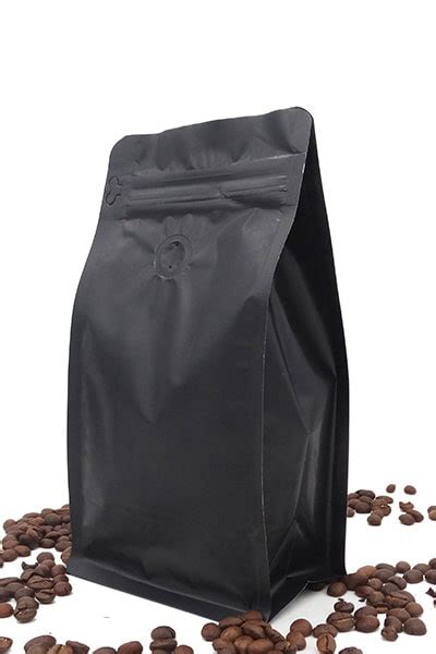 Oz Full Matte Black Foil Box Bottom Coffee Pouch Qingdao Tongli