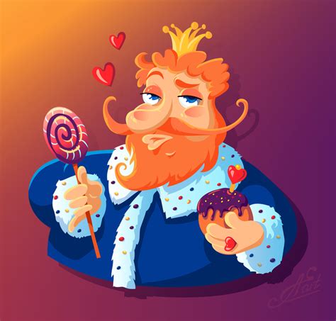 Иллюстрация Сладкий король в стиле детский, книжная графика,