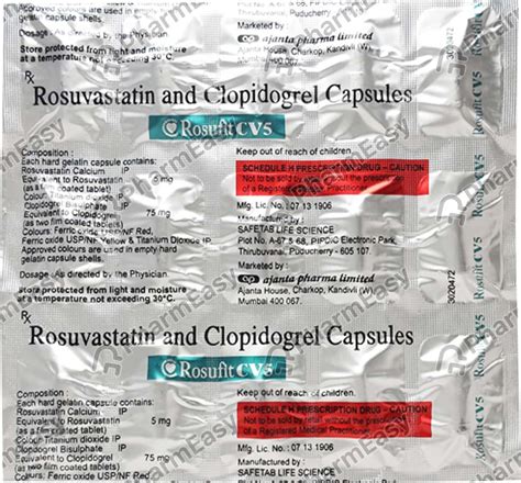 Rosufit Cv 5mg Strip Of 15 Capsules Uses Side Effects Price Dosage