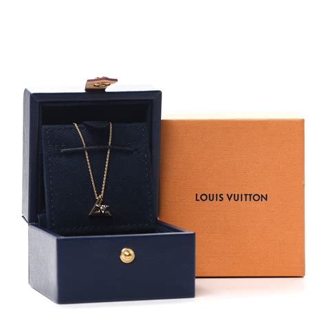 Louis Vuitton 18k Yellow Gold Diamond Volt Lv Pendant Necklace 753785 Fashionphile