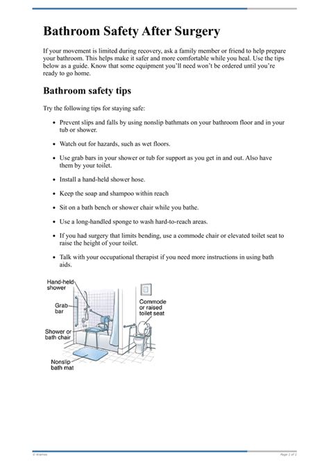 Text Bathroom Safety After Surgery Healthclips Online