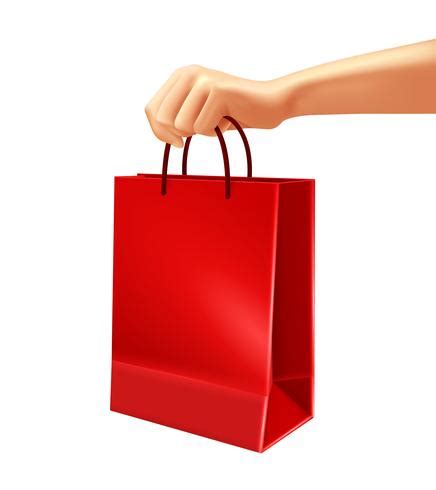 Hand Holding Red Shopping Bag Illustration 480585 Vector Art At Vecteezy