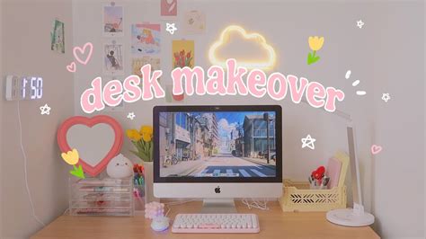 Aesthetic Desk Makeover 🍡☁️ Youtube