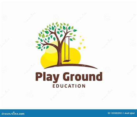 Playground Logo Design Concept For Kids Education Logo Template Stock