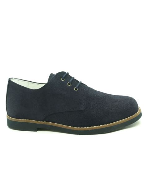 Guxs Zapato Blucher Ceremonia Ni O Piel Serraje Atlantico Azul