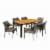 Noble House Ramstead 7 Piece Outdoor Acacia Wood And Wicker Dining Set