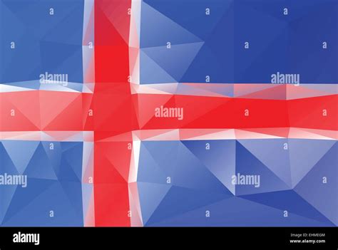 Iceland Flag Triangular Polygonal Pattern Stock Vector Image And Art