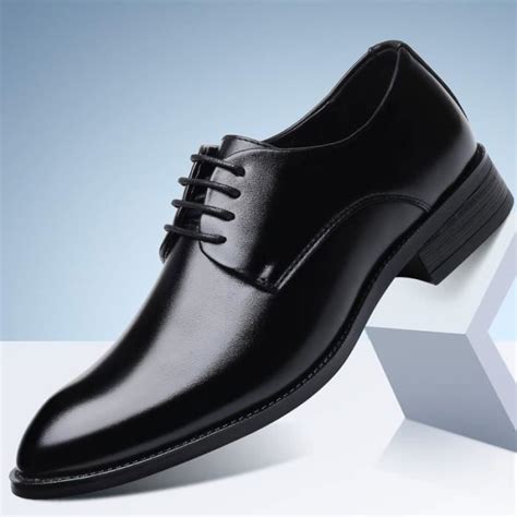 Derby En Cuir Pour Homme Noir Chaussure De Ville élégante Noir Cdiscount Chaussures