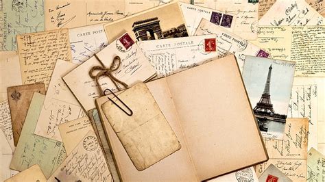 Hd Wallpaper Notebook Paper Write Postcards Memories The Past Old