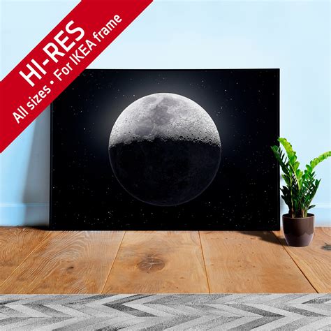 Full Moon Hi Res Poster Space Poster Moon Poster Space Etsy