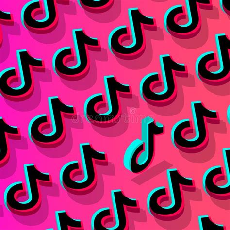 Tik Tok Social Network Pattern For Background Vector Editorial Photo