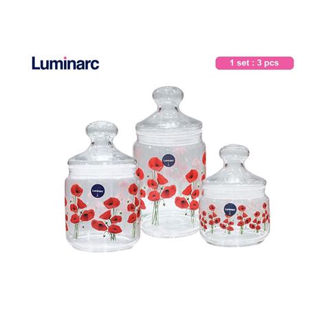 Jual Luminarc Toples Kue Club Jar Hypnosis Set Pcs Shopee Indonesia