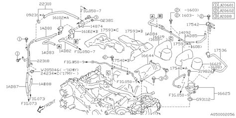 2014 Subaru Forester Vacuum Line Hose Vacuum Control Cooling Engine