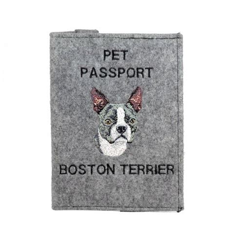 Boston Terrier Haftowany Pokrowiec Na Paszport Inna Marka Moda