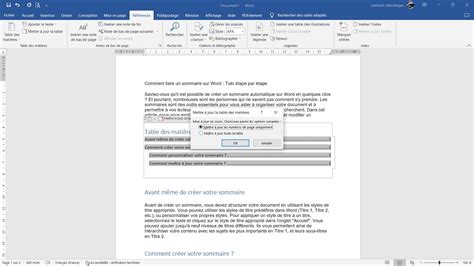 Comment Faire Un Sommaire Sur Word Tuto Tape Par Tape