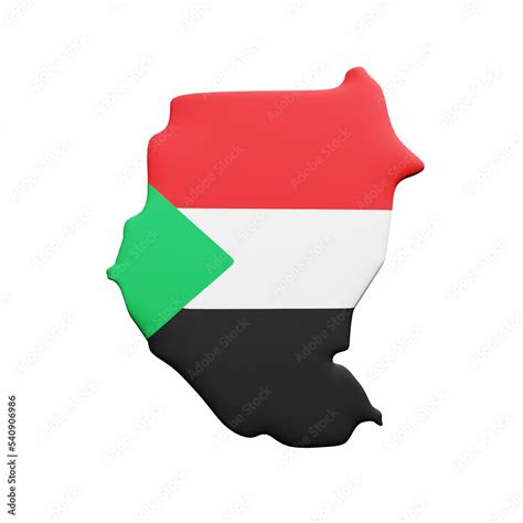 PNG 3D Rendering of Sudan Flag Map Stock Illustration | Adobe Stock