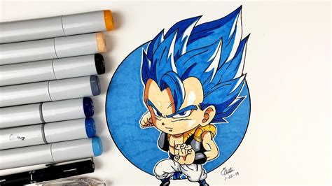 Drawing Chibi Gogeta Super Saiyan Blue Youtube