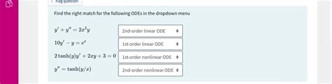 Solved Find The Right Match For The Following ODEs In The Chegg