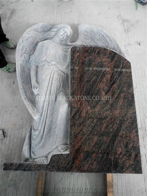 G China Grey Granite Angel Tombstones Angel Monuments Western Style