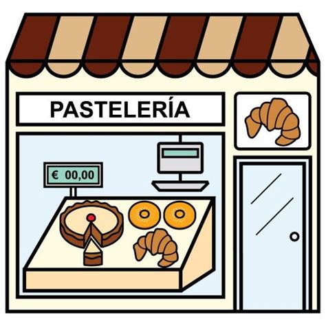 An Illustration Of A Store Front With Donuts And Croissants