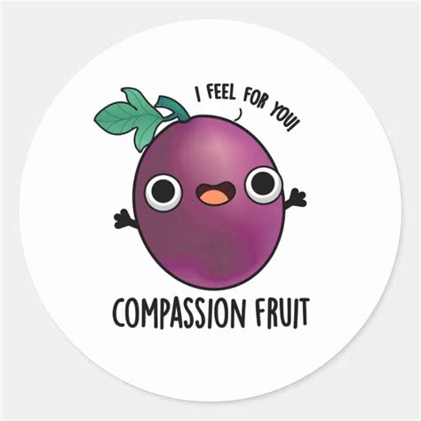 Compassion Fruit Funny Passion Fruit Pun Classic Round Sticker Zazzle