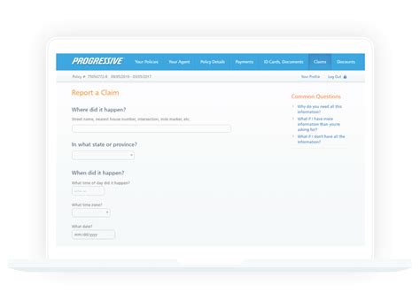 How To Report Your Claim Online Progressive