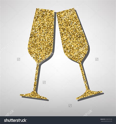 Conceptual Vector Illustration Sparkling Champagne Glasses Stock Vector