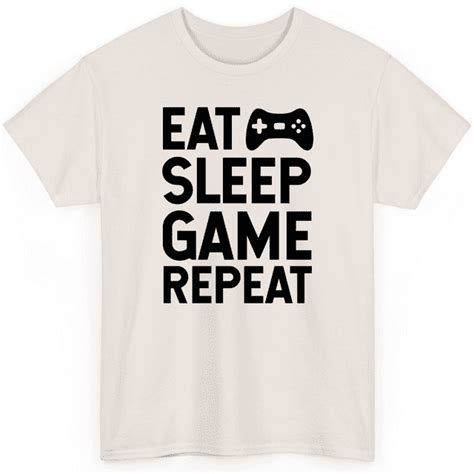 Novatee Eat Sleep Game Repeat Gaming Tee Video Game Shirt For Gamer