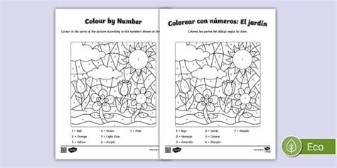 Colorear con Números El Jardín Hecho por educadores