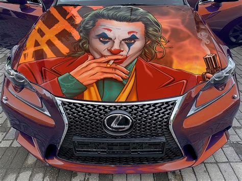 The Joker Car Hood Wrap Self Adhesive Vinyl Sticker Full Color Etsy