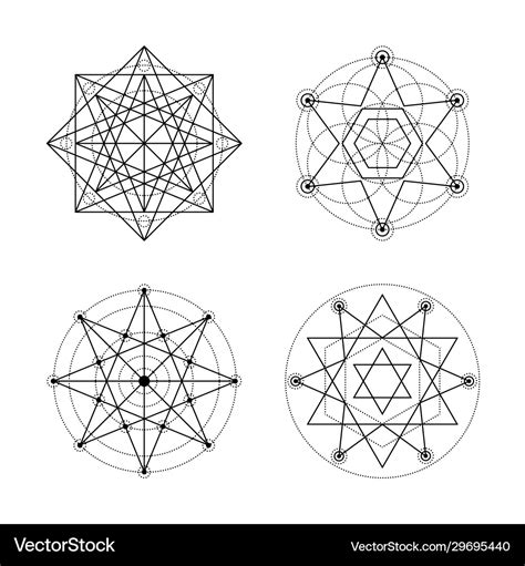 Sacred Geometry Set Royalty Free Vector Image Vectorstock