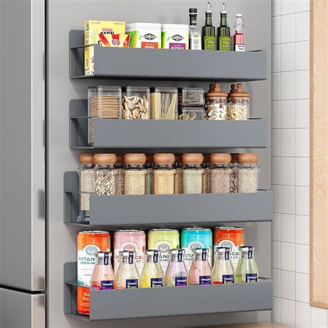 Amazon Vetacsion Pack Moveable Fridge Magnetic Spice Racks Metal