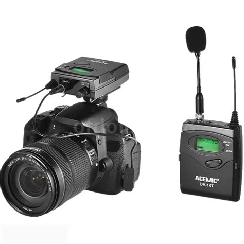 ACEMIC DV 10R DV 10T SLR camera Interview wireless microphone system lapel microphone for ...