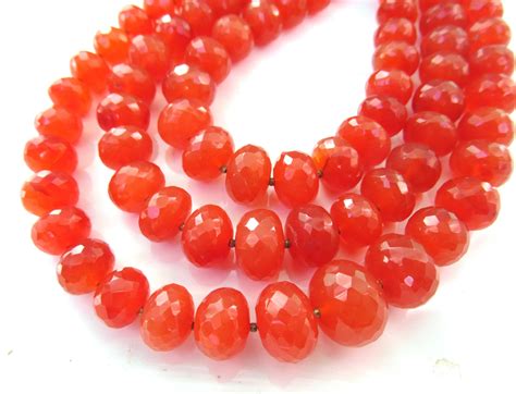 Faceted Carnelian Necklace With 3 Strands Of Natural Graduated Etsy