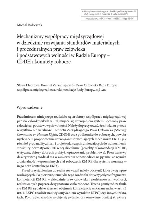 Pdf Mechanizmy Wsp Pracy Mi Dzyrz Dowej W Dziedzinie Rozwijania