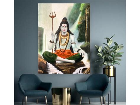 Lord Shiva Original Oil Painting / Adiyogi /indian God Painting ...