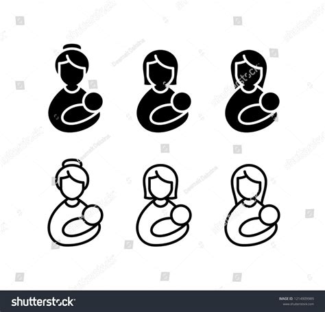 Breastfeeding Icon Design Breastfeeding Mother Baby Newborn