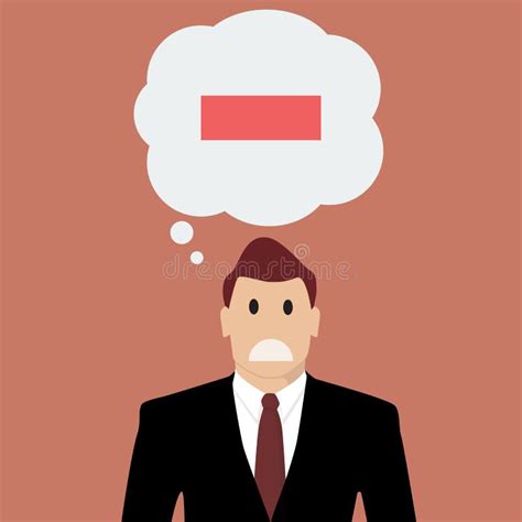 Cartoon Illustration Businessman Negative Thinking Stock Vector