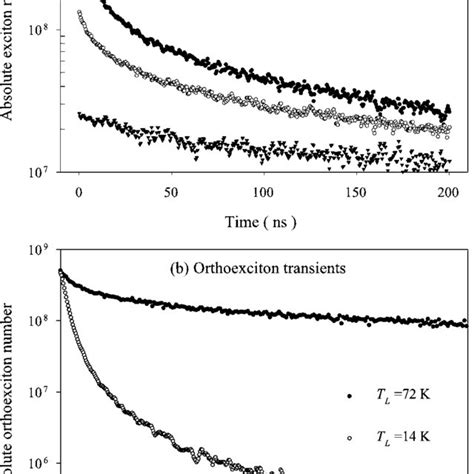 A Photoluminescence Transients Recorded At The Center Of An Exciton Download Scientific Diagram